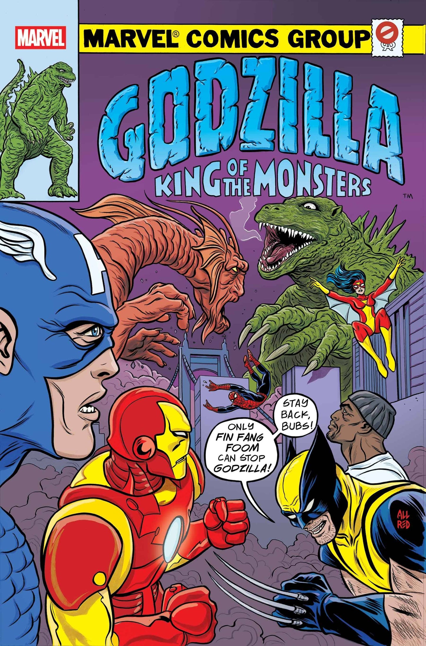 Godzilla Vs Avengers #1 - Mike Allred Godzilla King Of Monsters Homage Variant!