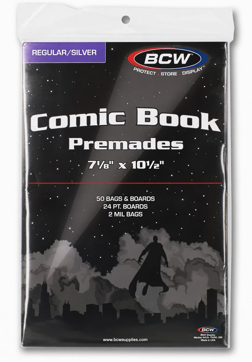 Premade Silver Bag And Boards - Pack Of 50