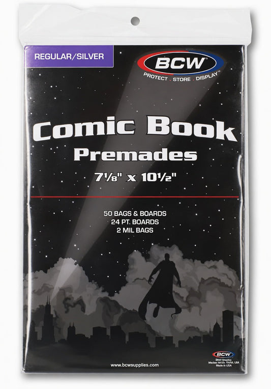 Premade Silver Bag And Boards - Pack Of 50